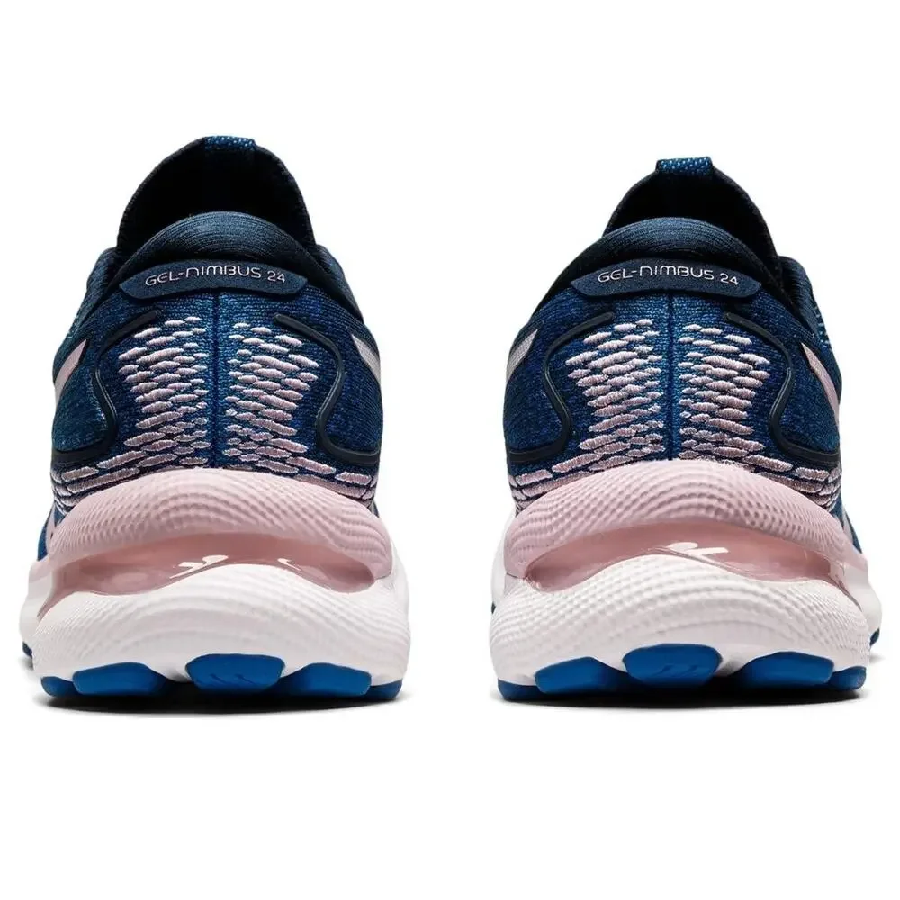 ASICS Woman Gel-Nimbus 24 Running Shoes French Blue/Barely Rose size 8.5 Wide - Picture 6 of 10